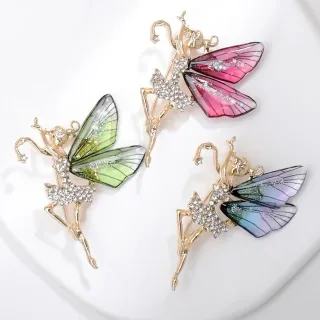 Trendy Butterfly Dancing Girl Hijab Brooch/Pin